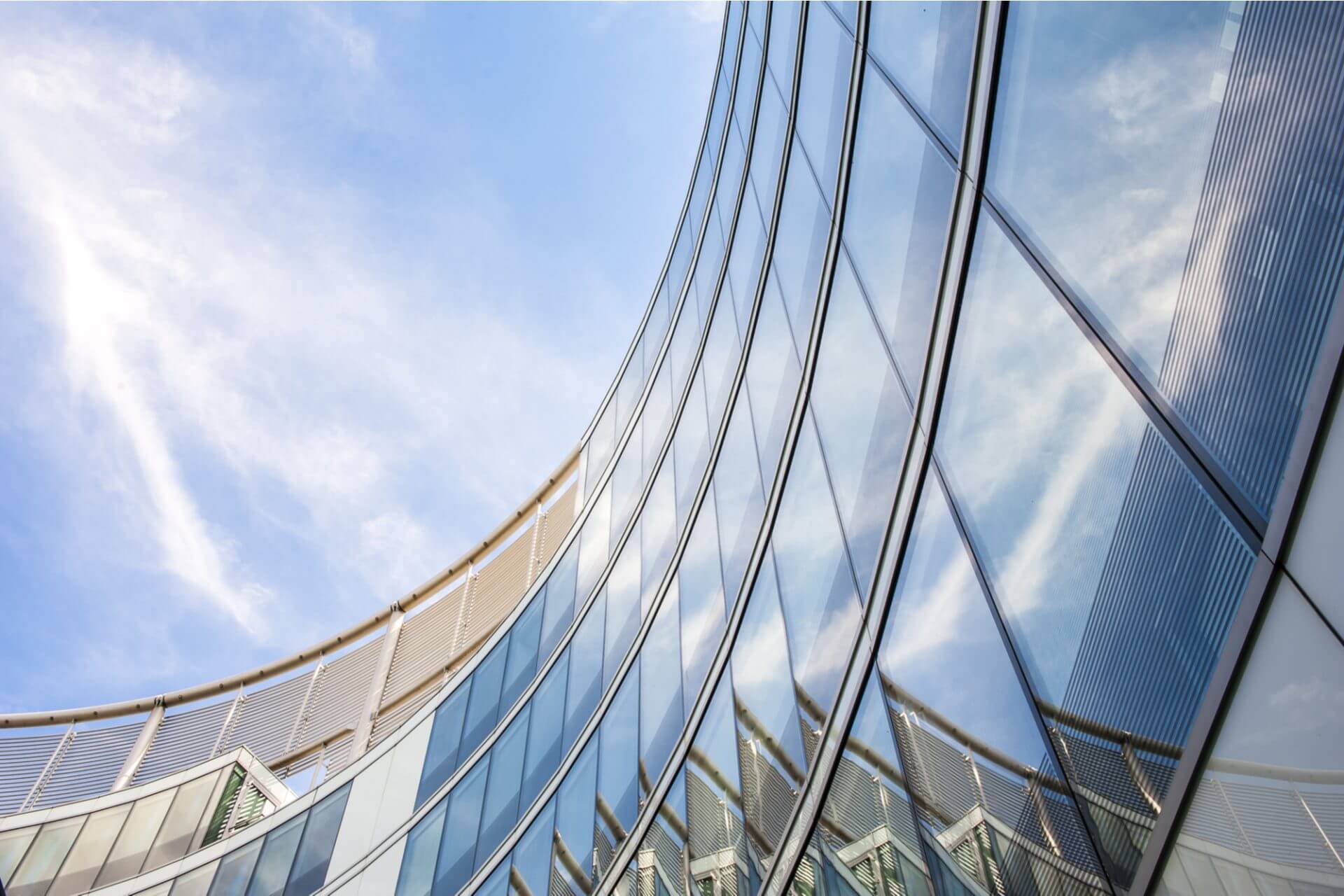 Close up of glass building