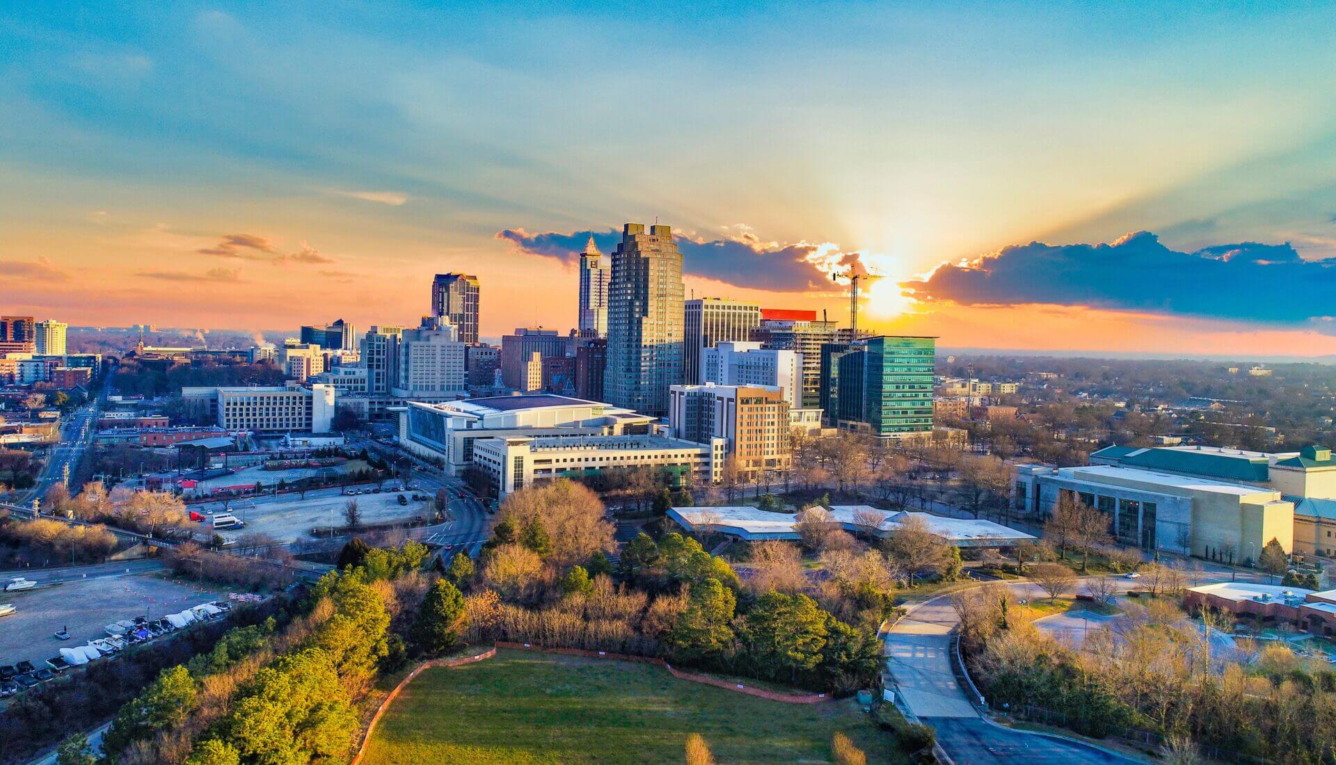 Downtown Raleigh, North Carolina, USA Skyline Aerial