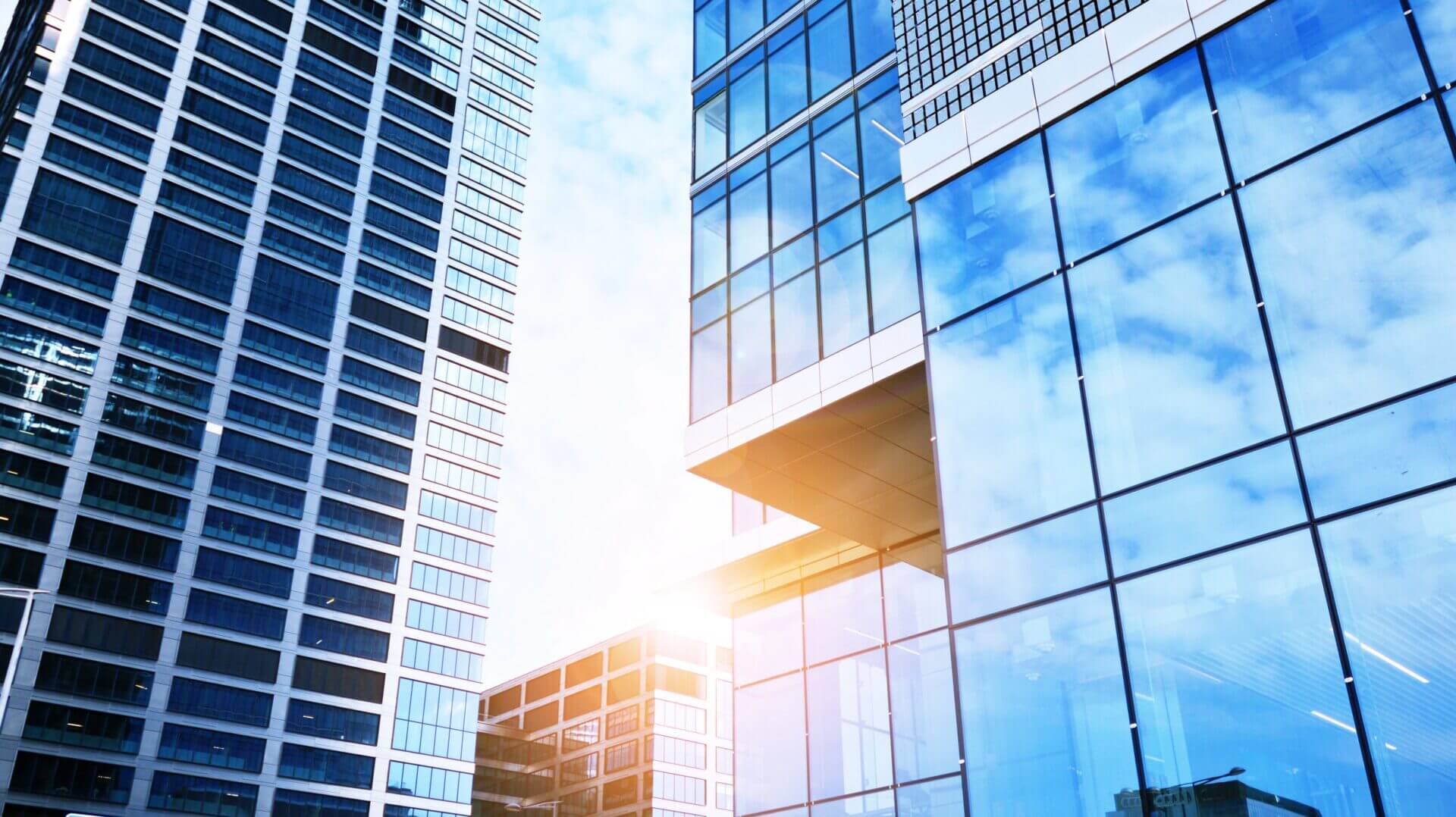 Downtown corporate business district architecture