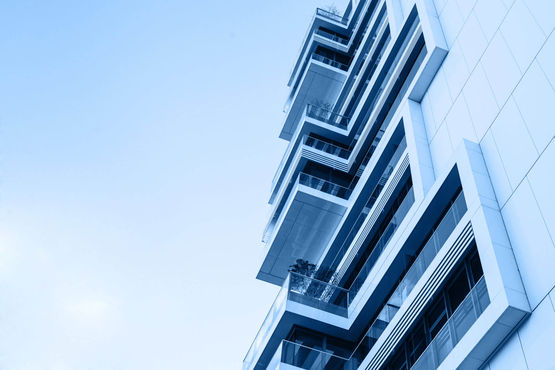 The corner of an apartment building