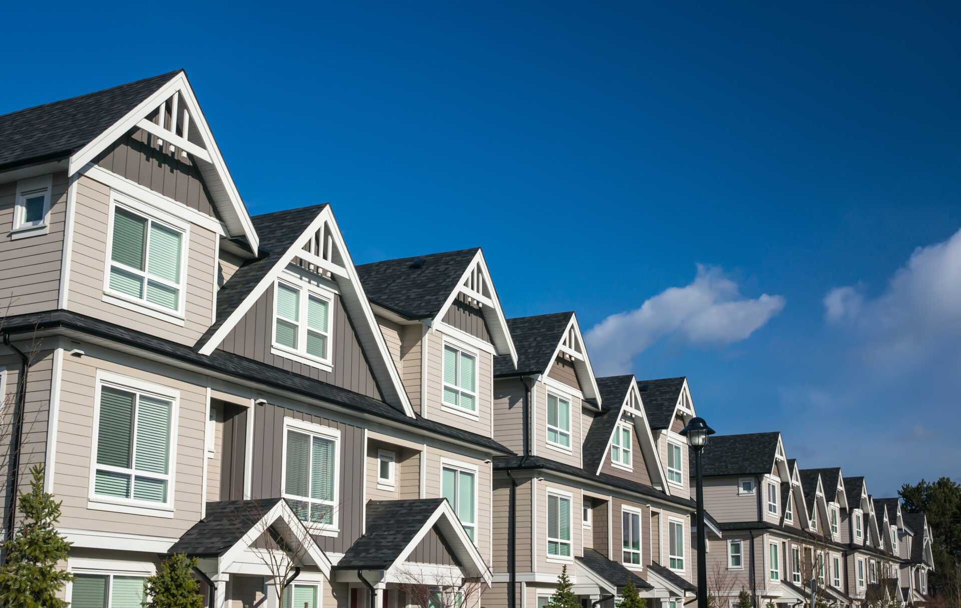 Modern apartment buildings