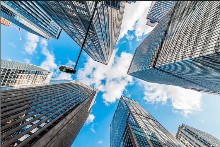 New York City Sky Peaking Through Buildings