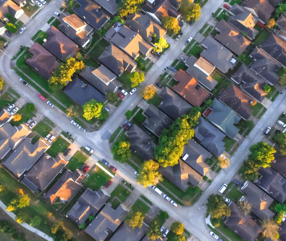 Stock photo of a neighborhood